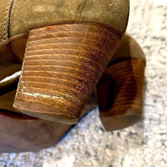 MADEWELL Billie Suede Leather Zip Up Ankle Boots Taupe Tan Heel Booties Womens 7 - Picture 10 of 13